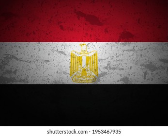 Grunge Egypt flag textured background. Vector illustration.