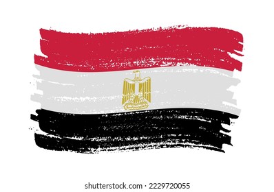 Grunge Egypt flag.Brush stroke Egypt flag.