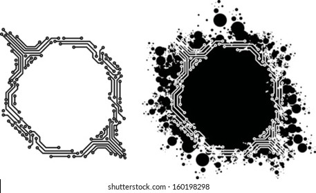 Grunge Electric Circuit Frame