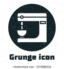 Grunge Electric mixer icon isolated on white background. Kitchen blender.  Vector Illustration