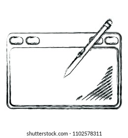 grunge electronic graphic tablet with pen technology