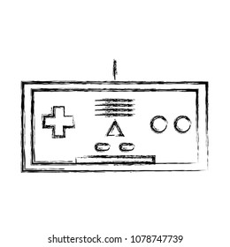 grunge electronic videogame console with simulator buttons