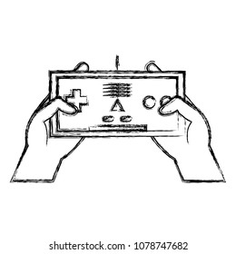 grunge electronic videogame controller technology in the hands