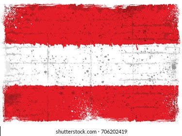 Grunge elements with flag of Austria. 