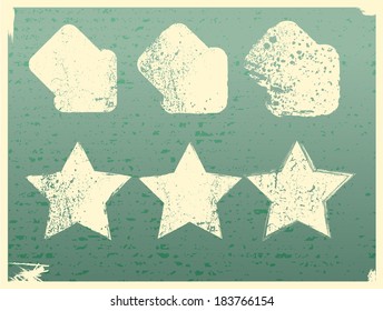 Grunge elements, isolated on green background.Fully editable and customizable. 