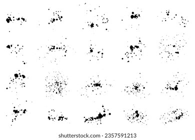 grunge elements of paint ink splatter, set. Vector illustration