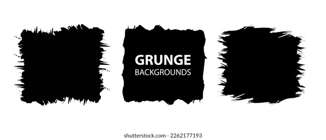 Grunge Elemente Set. Grunge Texturen Sammlung Pinselstriche, Banner, Ränder, Splash-Platter. Vektorgrafik.