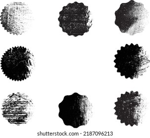 Grunge Elements For Your Design . Banners, Stamps, Logos, Icons, Labels And Badges Set. Screen Print And Halftone Dots Textured Shapes .