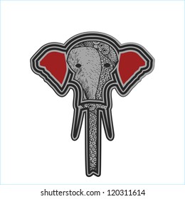 Grunge elephant  hand drawn