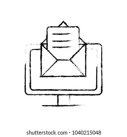 grunge e-mail letter message with computer technology
