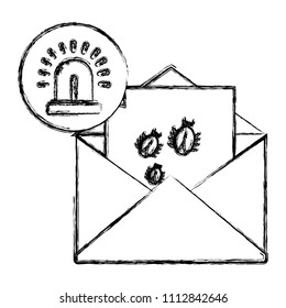 grunge e-mail with spiders hacker virus and siren