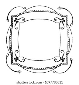 grunge emblem graphic shape hand drawn