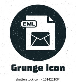 Grunge EML file document. Download eml button icon isolated on white background. EML file symbol.  Vector Illustration