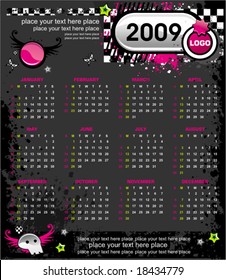 Grunge Emo Calendar for 2009. (Starts Sunday). To see similar, please VISIT MY GALLERY.