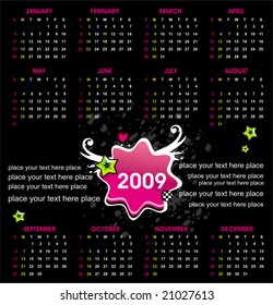 Grunge Emo Calendar for 2009. (Starts Sunday). To see similar, please VISIT MY GALLERY.