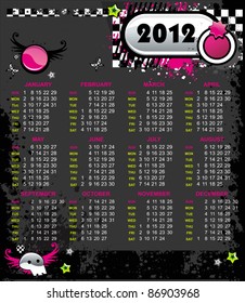 Grunge Emo Calendar for 2012.