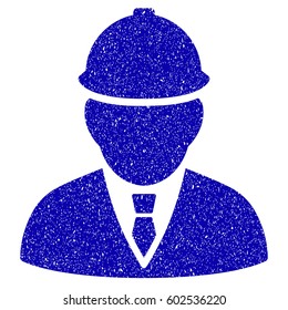 Grunge Engineer rubber seal stamp watermark. Icon symbol with grunge design and scratched texture. Unclean vector blue sign.