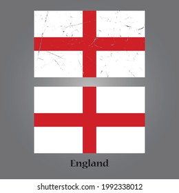 Grunge England flag. England flag with grunge texture. Vector template.