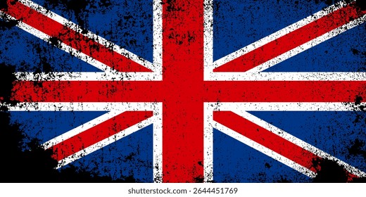 Grunge England Flag. Vector template.