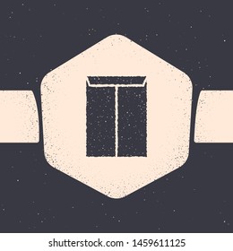 Grunge Envelope icon isolated on grey background. Email message letter symbol. Monochrome vintage drawing. Vector Illustration