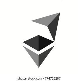 Grunge Ethereum Broken Chain rubber seal stamp watermark. Icon symbol with grunge design and scratched texture.