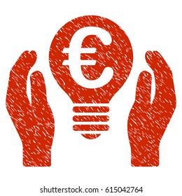 Grunge Euro Patent Care rubber seal stamp watermark. Icon symbol with grunge design and dust texture. Unclean vector red sticker.