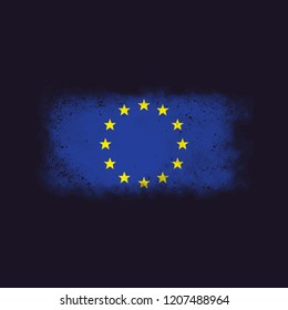 Grunge European Union flag.Vector flag of Europe.