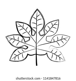 grunge exotic plant branch leaves style