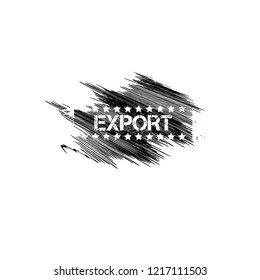 grunge export emblem, label, badge, logo, icon.