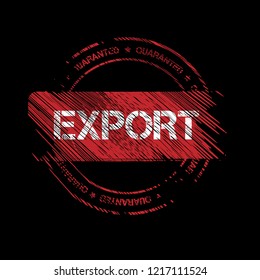 grunge export emblem, label, badge, logo, icon.