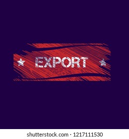 grunge export emblem, label, badge, logo, icon.