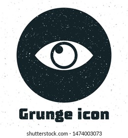 Grunge Eye icon isolated on white background.  Vector Illustration