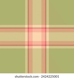 Grunge fabric texture textile, aesthetic vector tartan seamless. Italian pattern plaid check background in lime and orange colors.