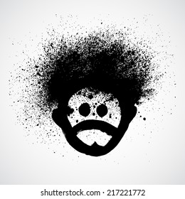 Grunge face symbol