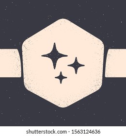 Grunge Falling star icon isolated on grey background. Shooting star with star trail. Meteoroid, meteorite, comet, asteroid, star icon. Monochrome vintage drawing. Vector Illustration