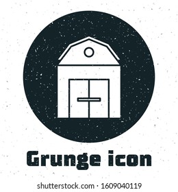 Grunge Farm House concept icon isolated on white background. Rustic farm landscape.  Vector Illustration