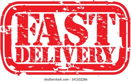 Grunge fast delivery rubber stamp, vector illustration