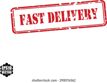 Grunge fast delivery rubber stamp, vector 