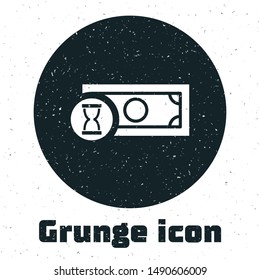 Grunge Fast payments icon isolated on white background. Fast money transfer payment. Financial services, fast loan, time is money, cash back concept.  Vector Illustration