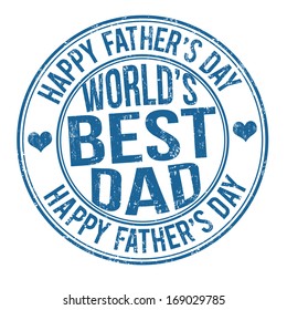 Grunge Father's day rubber stamp on white, vector illustration