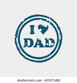 Grunge Father's day rubber stamp on white, vector illustration