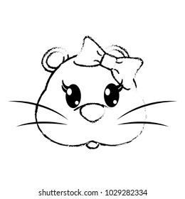 grunge female mouse head cute animal