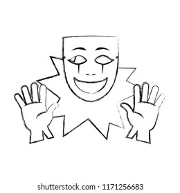 grunge festival costume mask with gloves style