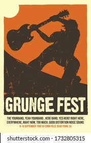 Grunge Festival Gig Poster Flyer Template