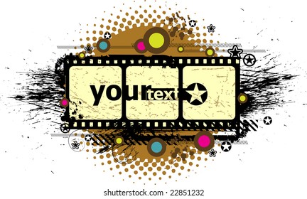 grunge film background for text (vector)