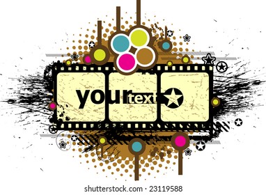 grunge film background for text (vector)