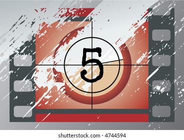 grunge film countdown (vector)