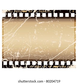 grunge film frame, isolated over white background