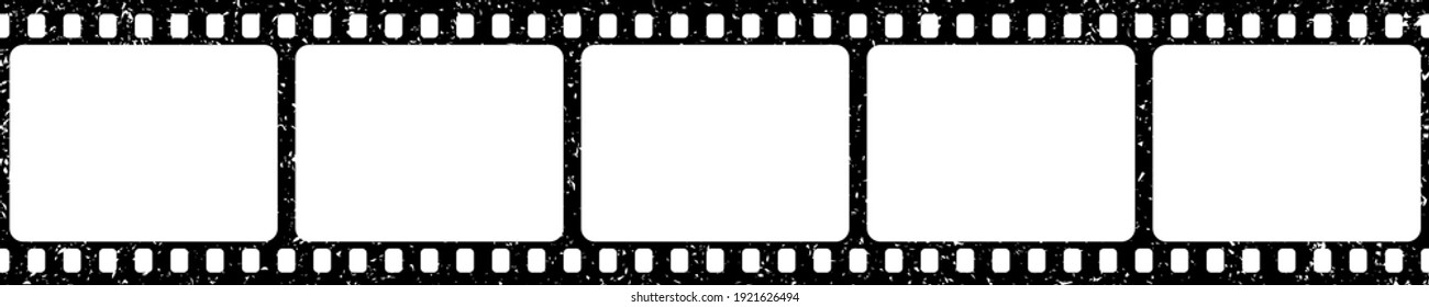 Grunge-Filmstreifen-Kollektion. Alter Retro-Kinofilm-Streifen. Videoaufzeichnung. Vektorgrafik.