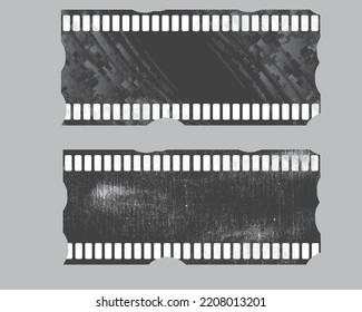 Grunge Filmstrip Border Frame . Film Frame Photo Strip. Camera Roll Vintage Design .Photo Album. Grunge Effect .Vector